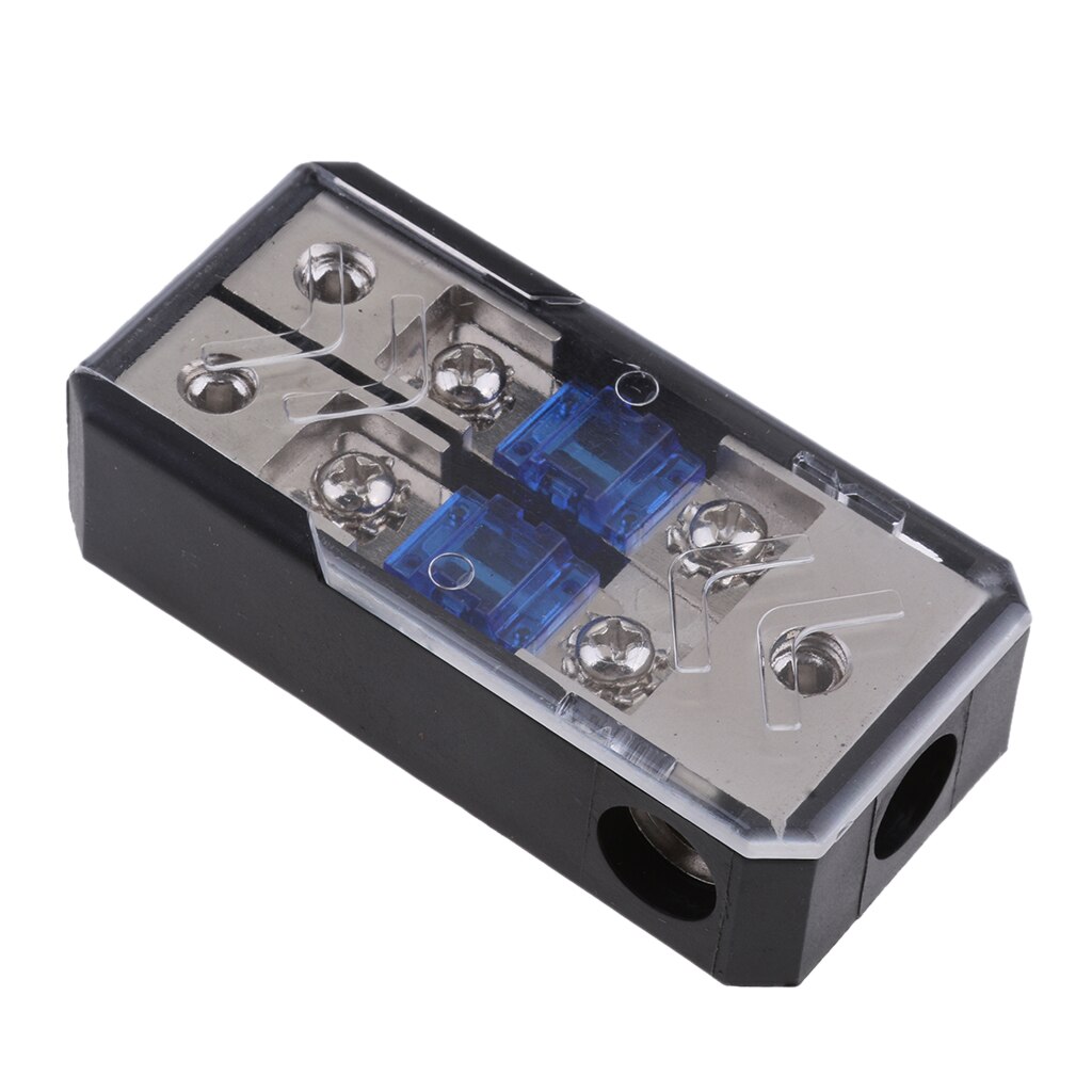 Bloque de Distribución de Energía acepta cables de calibre de 4/8 AWG, soporte de fusibles AGU 60A (2in 1out) fusibles en línea de alta potencia
