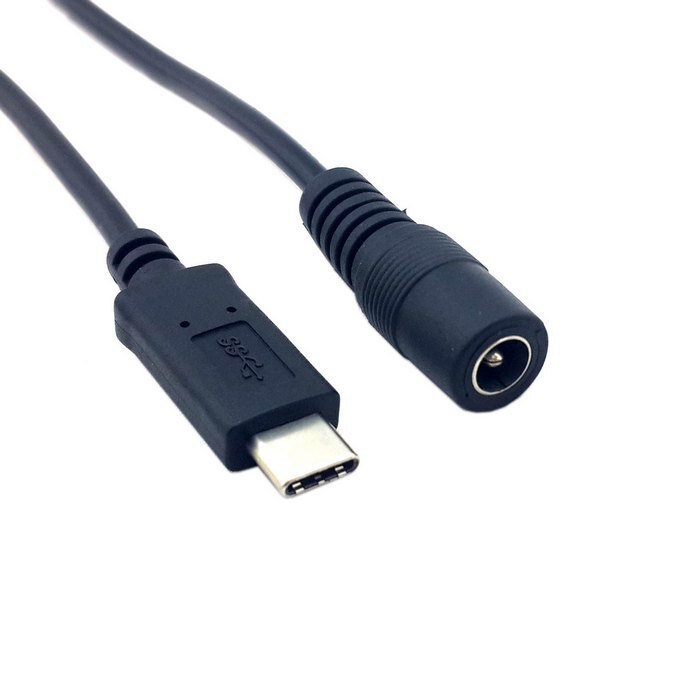 Cablecc CY USB 3.1 Type C USB-C to DC 5.5 2.5mm Power Jack Extension Charge Cable 10cm