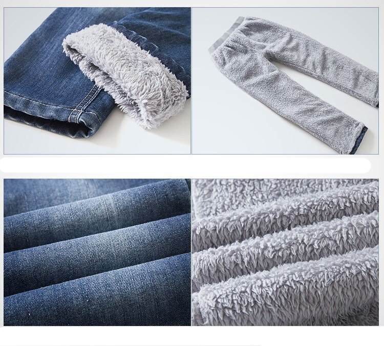 Add Wool Warm Clothes Boys Jeans Pants Children Washed Denim Jeans Boys Long Trousers Baby Boy Jeans Pants Winter Jean