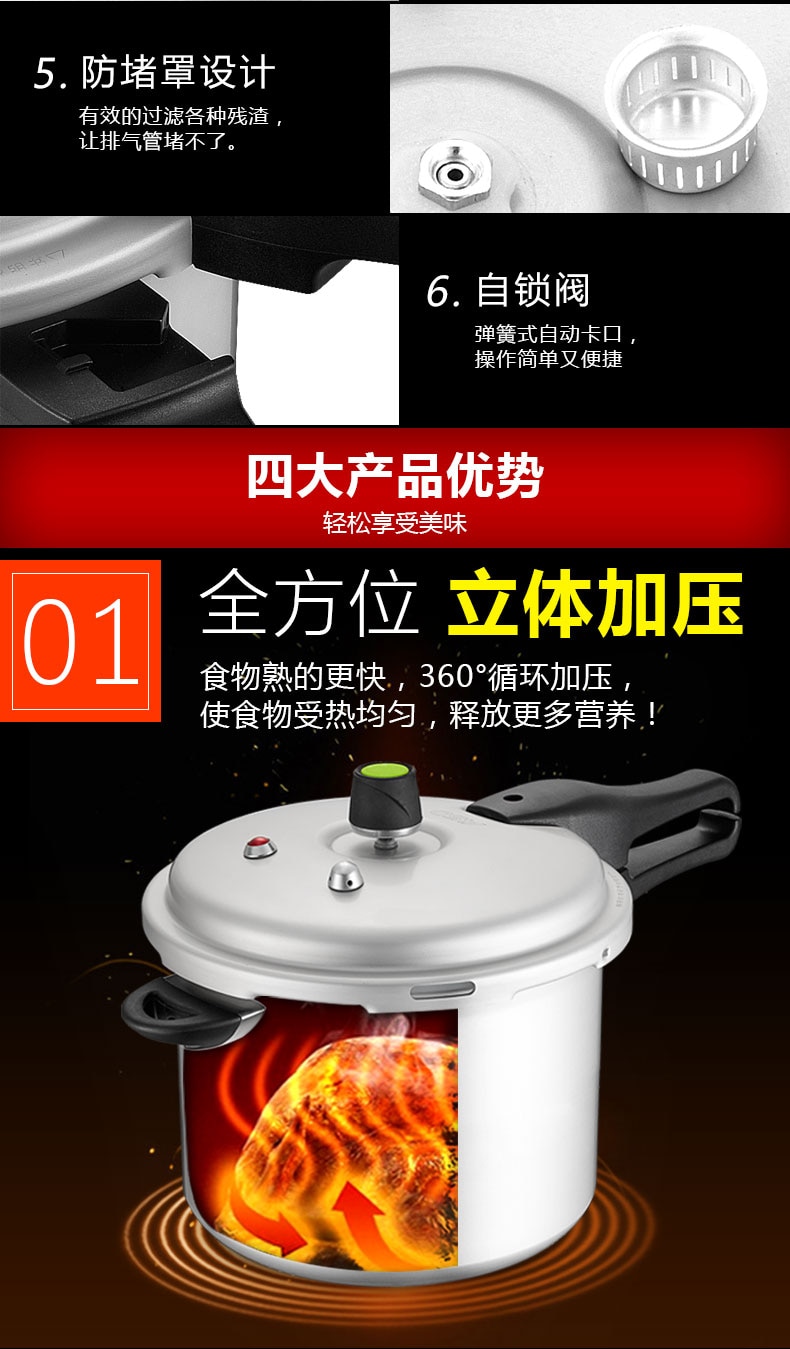 Household Small Gas Pressure Cooker Induction Cooker General Pressure Cooker Explosion Proof The 1-2-3-1-2-3 People