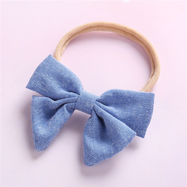 Diademas para el pelo de nailon para niña, banda de cabeza elástica con lazo, accesorios de pelo para niñas, 1 Uds.: Azul