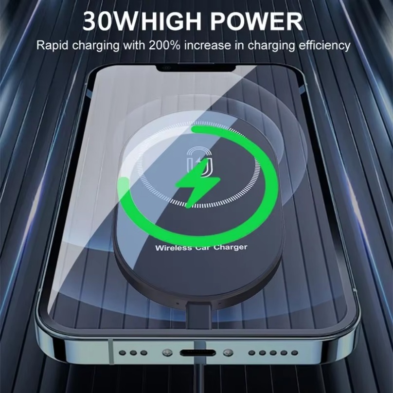 Cargadores magnéticos inalámbricos para coche, soporte de teléfono con salida de aire de 30W para Magsafe iPhone 16, 15, 14, 13, 12 Pro Max, estación de carga rápida para coche