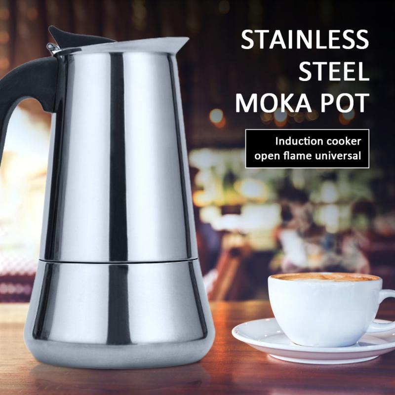 100/200/300/450/600ml Coffee Maker Pot Stainless Steel Coffee Maker Coffee Pot Espresso Coffe Machine Moka Pot Cafetera