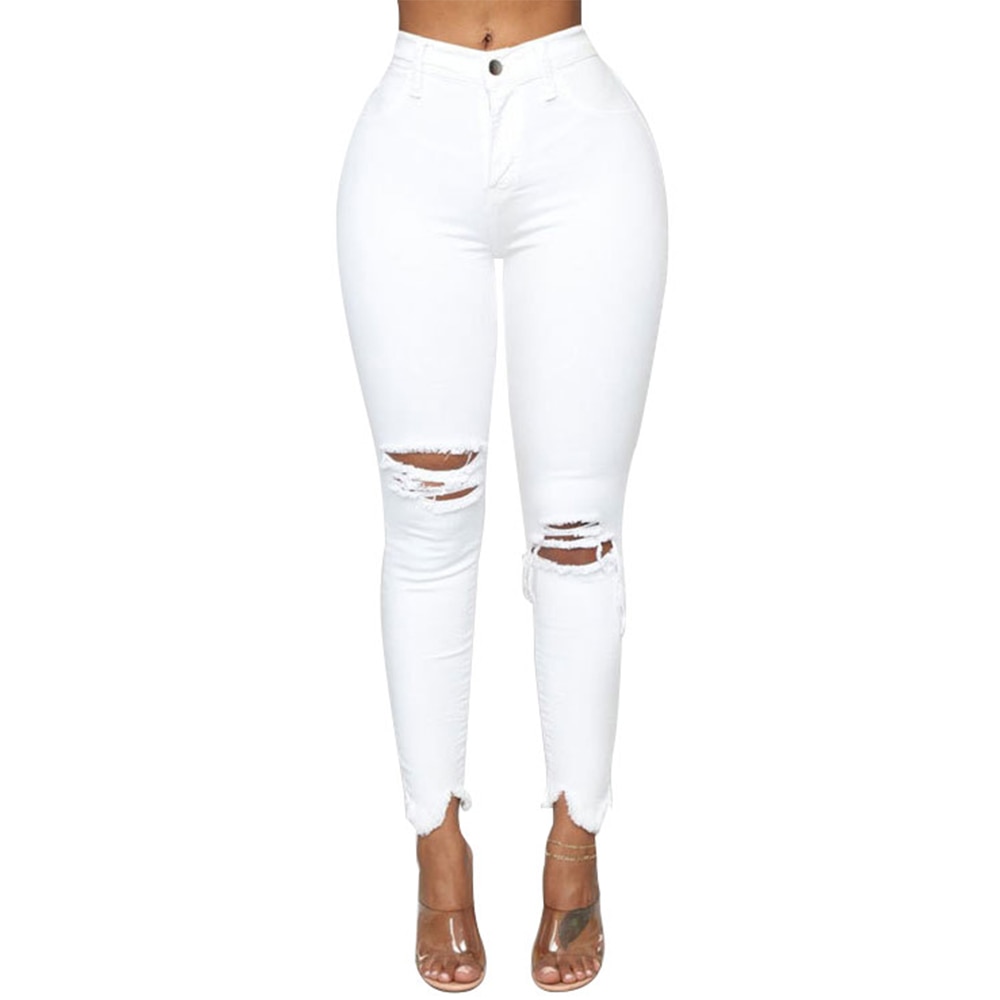 Vicabo casual losse dames jeans dames gescheurde gaten casual jeans broek vrouwen