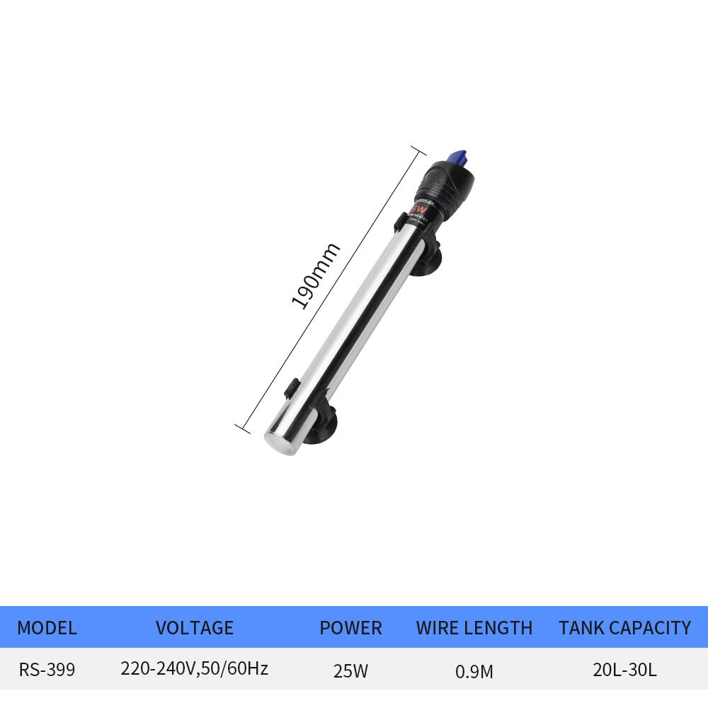 Resun RS-25W/50W/100W/200W/300W Aquarium Heizstab Aquarium Konstante temperatur Stange Aquarium Heizung Aquarium Zubehör: RS-399 25W