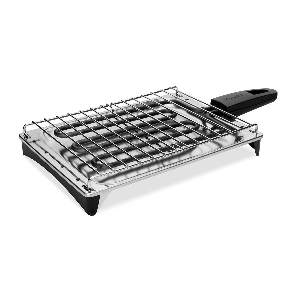 Flama Barbacoa 4220FL, 2000W, Inox, Microswitch de Seguridad, Superficie de cóccion 290 x 220 mm, Bandeja en Acero Inoxidable