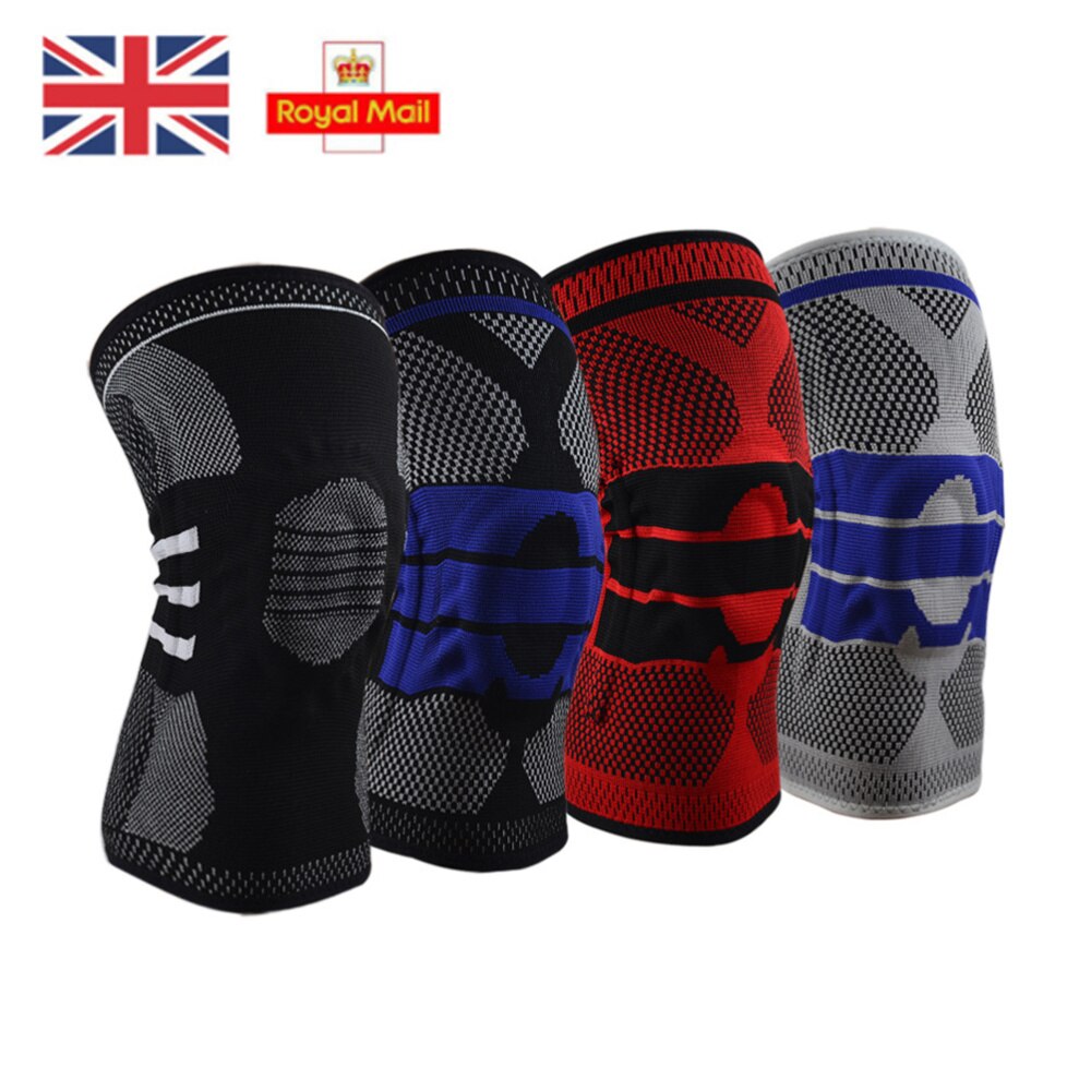 Enkele Fitness Hardlopen Fietsen Knie Ondersteuning Braces Elastische Nylon Sport Knie Pad Sleeve-Sized M (Grijs)