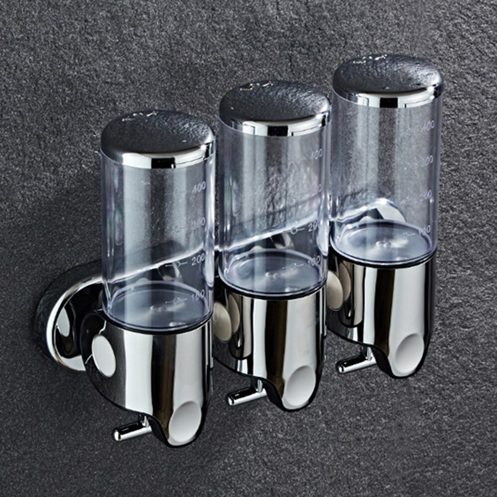 Liquid Soap Dispenser Wall Mounted Shower Gel Dispensers Shampoo Container Kitchen Tools Pump Double Hand Bathroom Soap Bottle