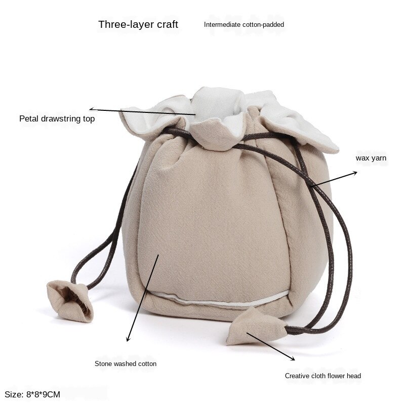 Travel Tea Pot cup Storage Bag Cotton Tea Cup Cloth Bag Solid Teaware protective jacket Outdoor Three Layer Tea Accessory ZH561