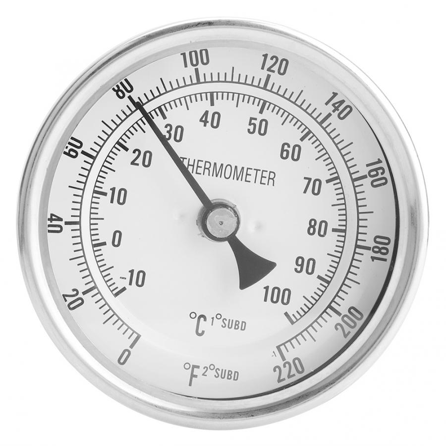 Weldless Bi-metal Thermometer Kit, 3"Face & 2"Probe, 1/2"MNPT, 0~220F degree, Beer Brewing Thermometer, Homebrew Kettle
