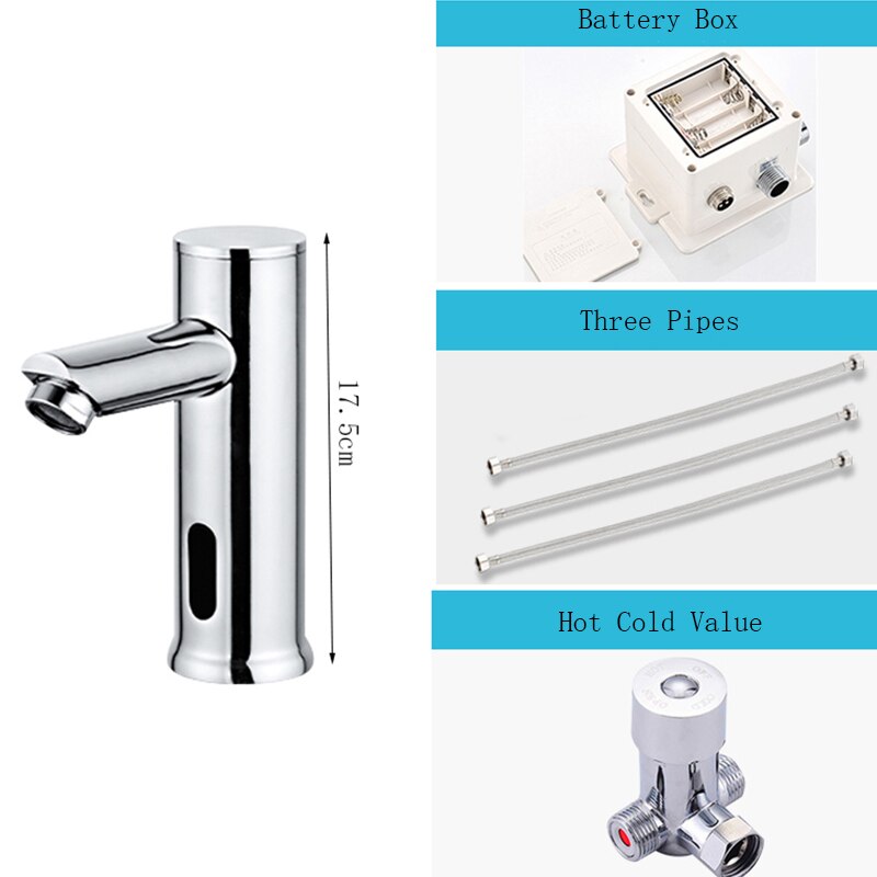 Messing Chrome Smart Sensor Wastafel Kraan Badkame... Vicedeal