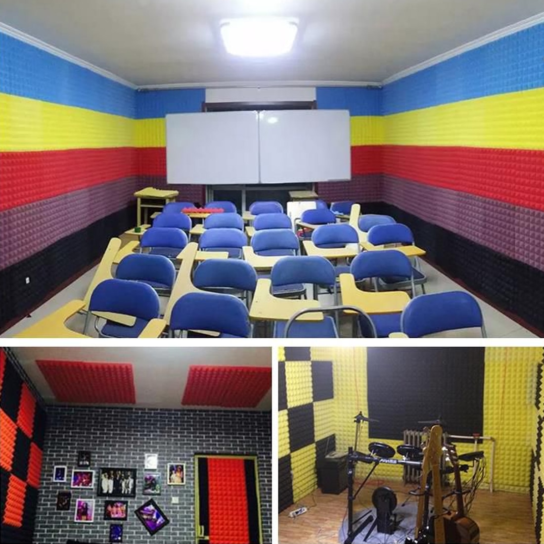 25x25CM Soundproofing Acoustic Studio Absorbing Wedge Foam Tiles Wall Panels Suitable For Sound Studio Acoustic Foam Panel