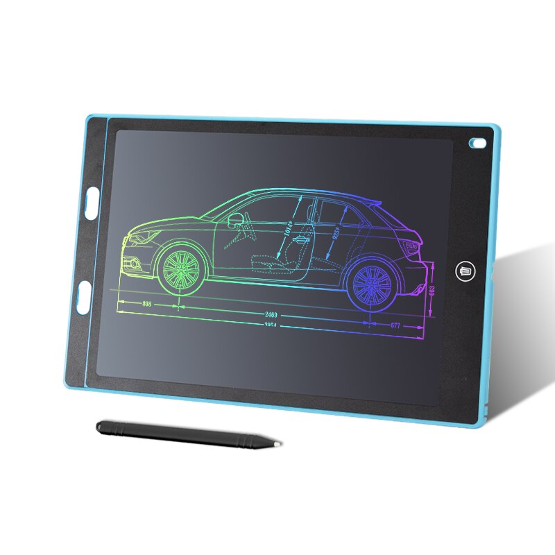 LCD Writing Tablet 12 Inch Erasable Electronic Drawing Board Digital Paperless Doodle Pad with Stylus for School Students: Blue