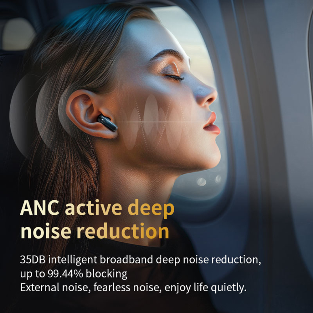 voll-Touchscreen-Kopfhörer ANC Bluetooth 5.4 Ohrhörer mit Geräuschunterdrückung, kabellose in-Ohr-ENC-Ohrhörer mit Mikrofon für Smartphone