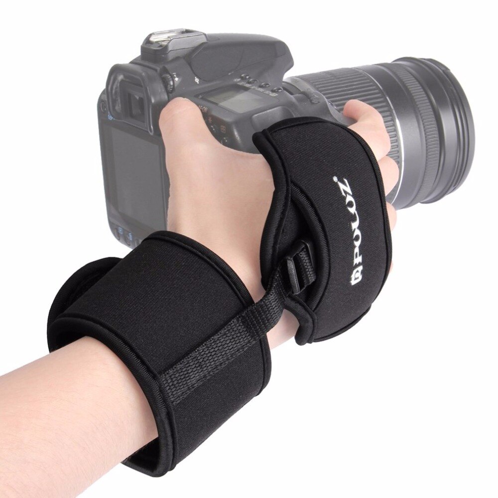 PULUZ Zachte Neopreen Handgreep Polsband Met 1/4 Inch Schroef Plastic Plaat Professionele Camera Accessoire Voor SLR/DSLR camera