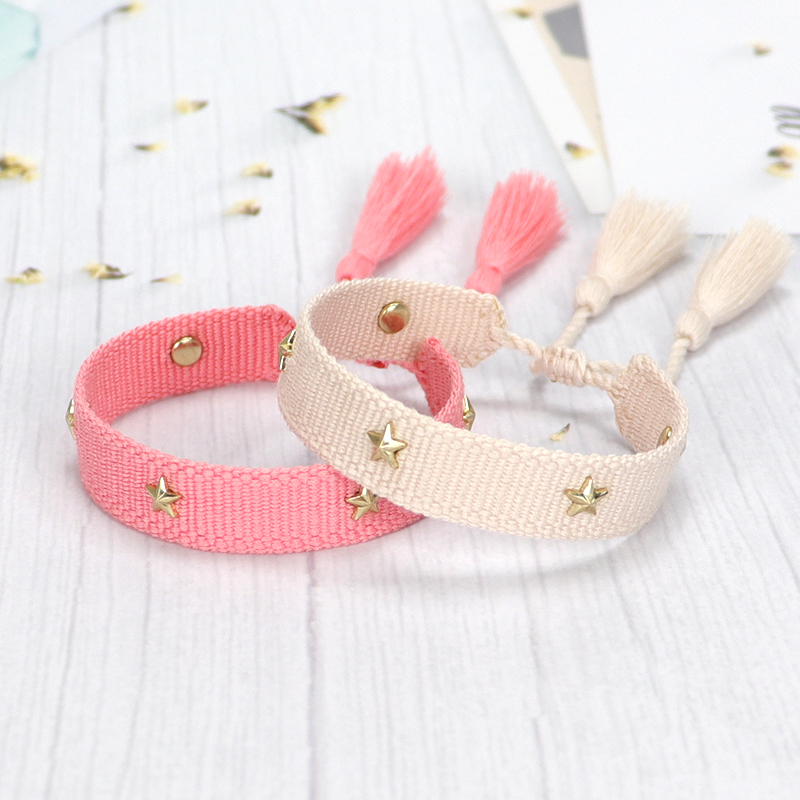 Bracciale dell'amicizia intrecciato per donne con piccole stelle Braccialetti di gioielli impilabili estivi Regali per la sorella