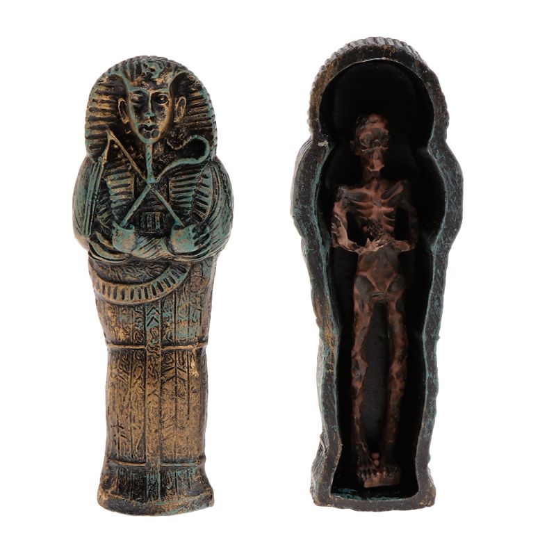 Aquarium momie egypte Aquarium paysage décoration pour Reptile étui cacher jouer ornements résine crâne squelette exquis