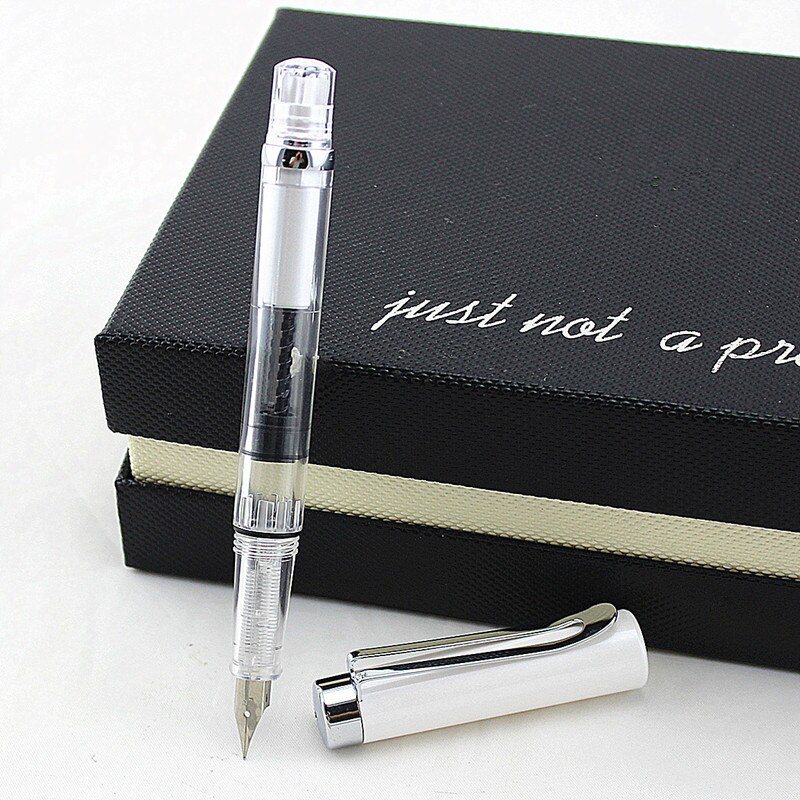 student Fountain Pen Transparent Piston Fountain Pen Demonstrator Fountain Pen: Y / EF