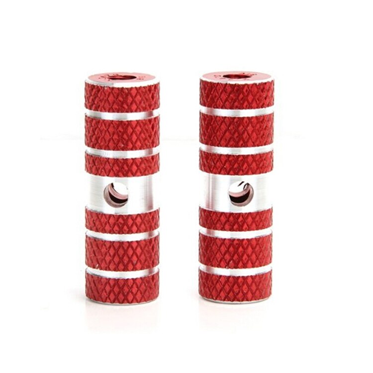 2 Pcs Fuchsia Silver Tone Aluminum Alloy Bicycle Axle Foot Pegs - Durable BMX Bike Pegs