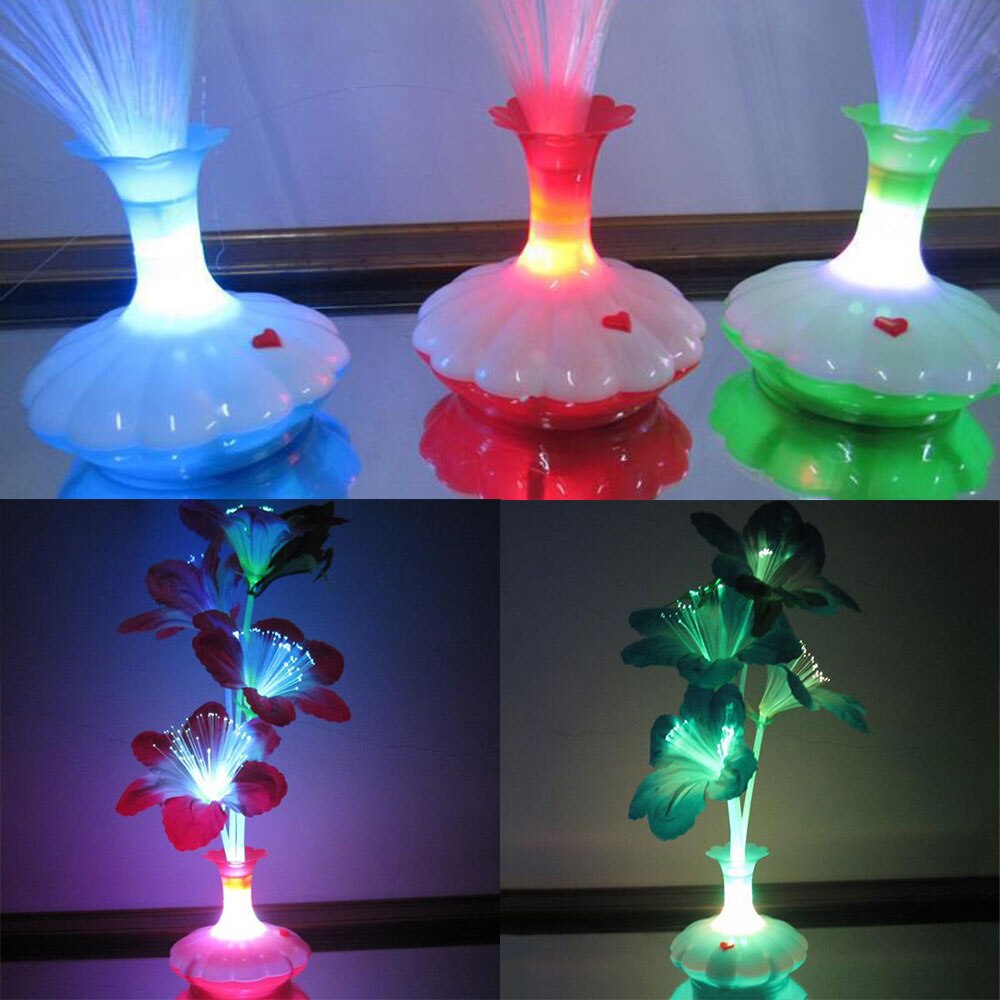 LED Fiber Bloem Kapok Vaas Glasvezel Lamp Decoratie Verlichting Armatuur