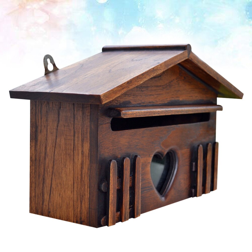 1Pc Houten Mailbox Outddor Post Doos Regendicht Suggestie Doos Creatieve Brief Box Voor Home Bedrijf