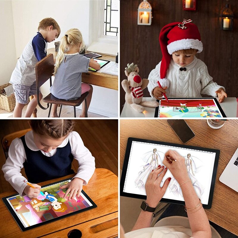 A4 LED Copy Board Drawing Digital ie Tablet TypeC LED Drawing Tablet Electronic Art Painting with Stepless Dimming