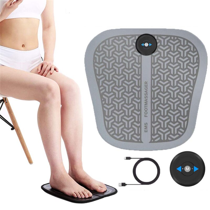 Elektrisk fodmassageapparat pedicure ems fødder muskelstimulator fodmassagemaskine måtte smertelindring forbedre blodcirkulationspuden