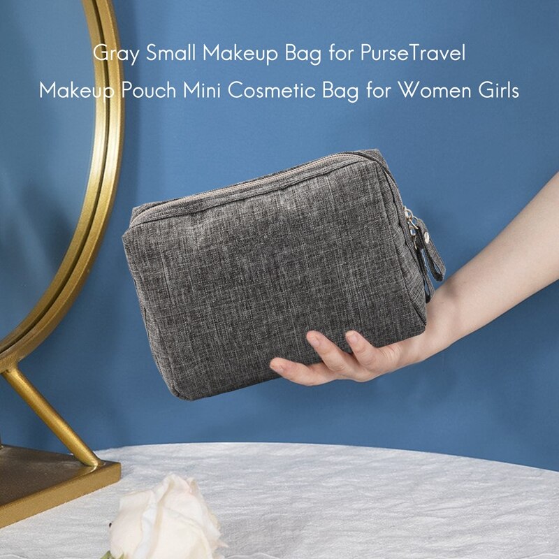 Small Makeup Bag For Purse Travel Makeup Pouch Mini Cosmetic Bag For Women Girls