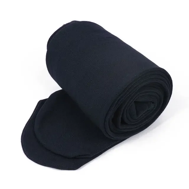 Mallas gruesas de invierno para mujer, pantimedias cálidas de terciopelo de Color sólido de cintura alta para mujer, pantimedias de terciopelo grueso, medias elásticas negras: Azul marino