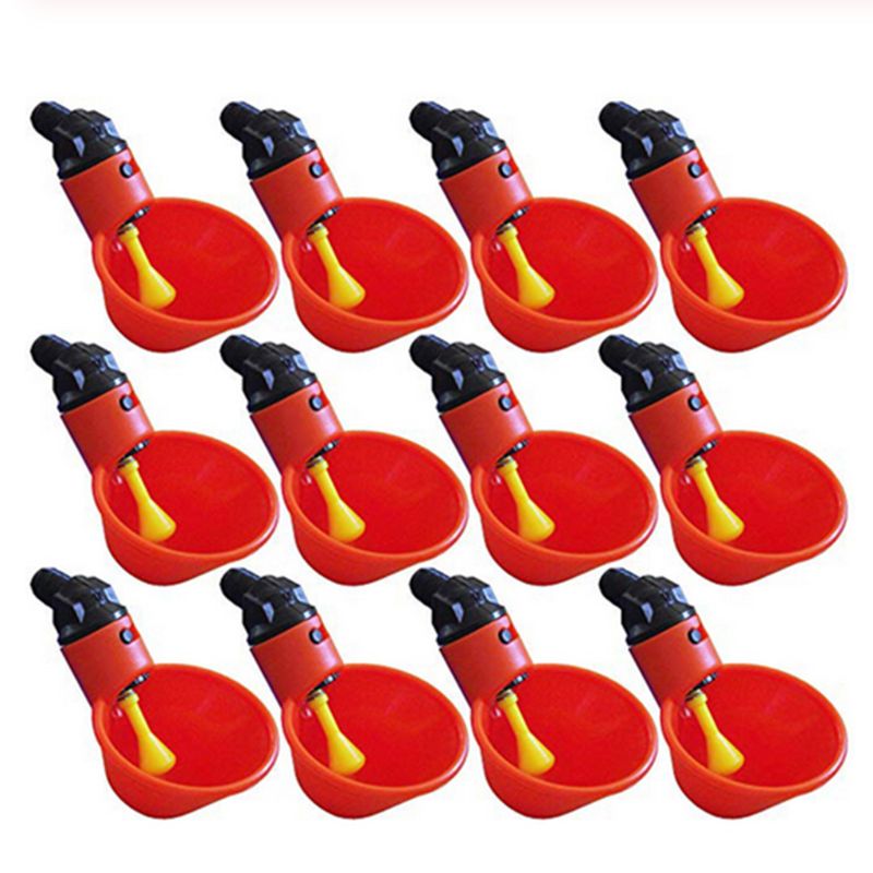 50pcs Automatic Chicken Waterer Cups,Plastic Backyards Chicken Water Feeder,Poultry Water Drinking Cups Bowls,Float Style Feed: Default Title