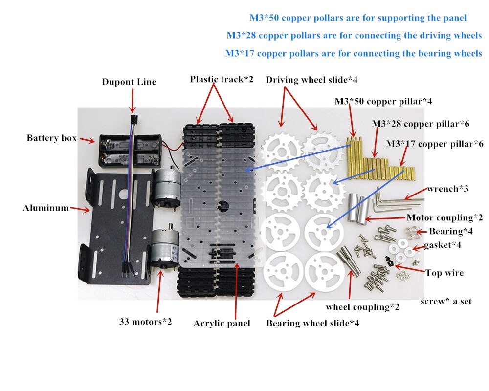 Smart Robot Tank Chassis Tracked Car Platform with 33GB-520 Motor for Arduino DIY Robot Toy Part mini T101