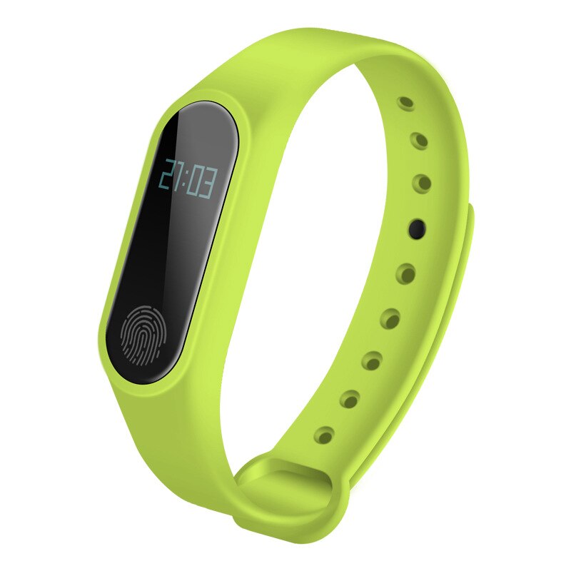 Smart armbånd  m2 pulsarmbånd vanntett sport fitness band trinntelling melding smart loop  du55: Grønn