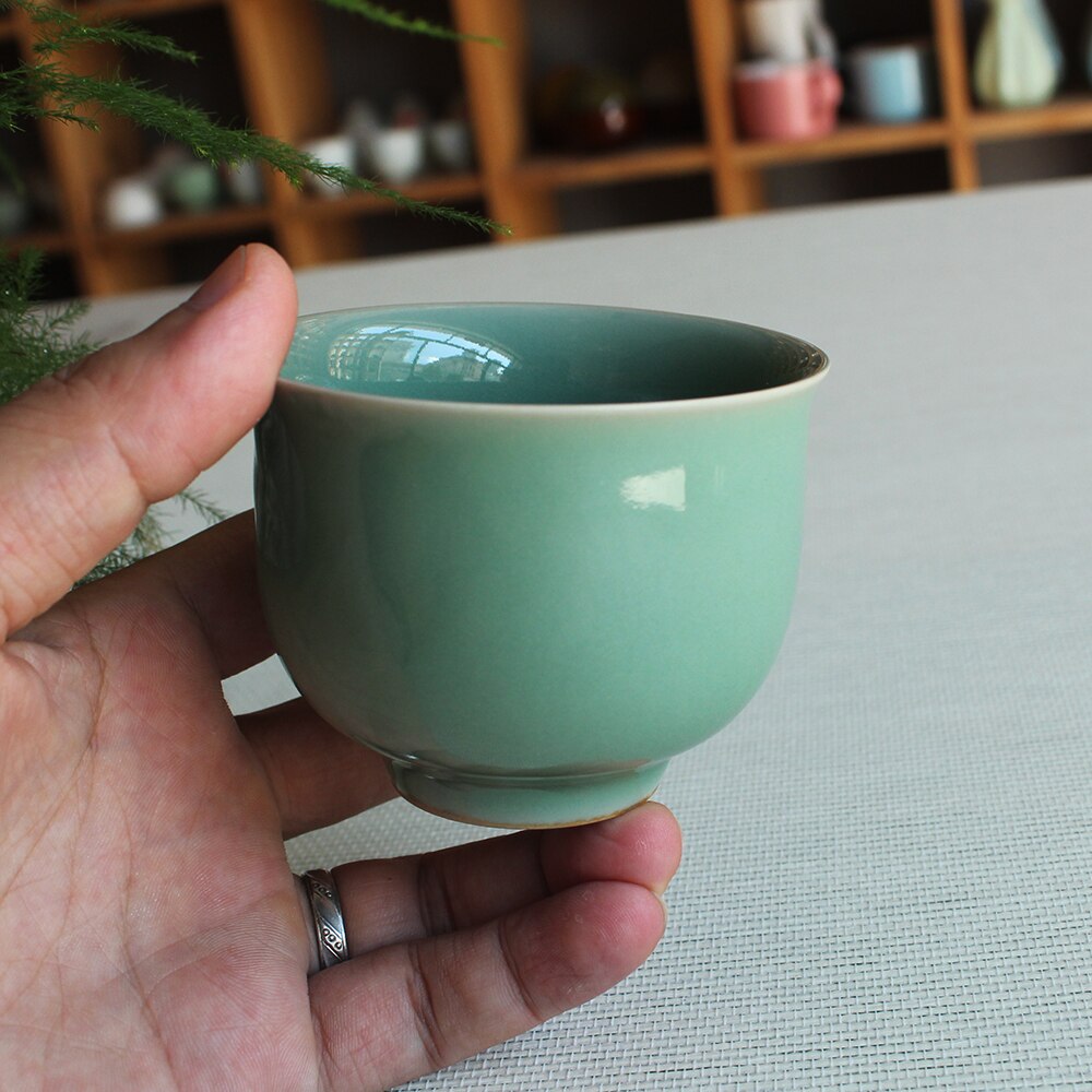 130ML Teacup Chinese Longquan Celadon Tea Set Porcelain Office Master Tea Mug Drinkware cup Ceramic tea cup