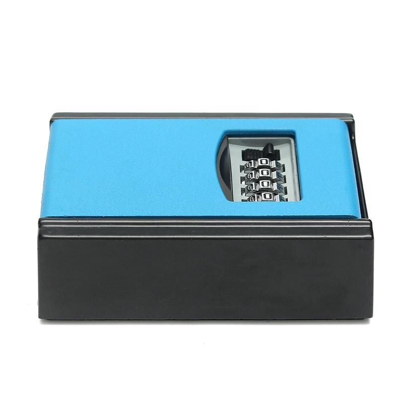 Portable Safe Box Wall Mounted 4 Password Keys Combination Lock Metal Alloy Storage Store Key Storage Organizer Boxes