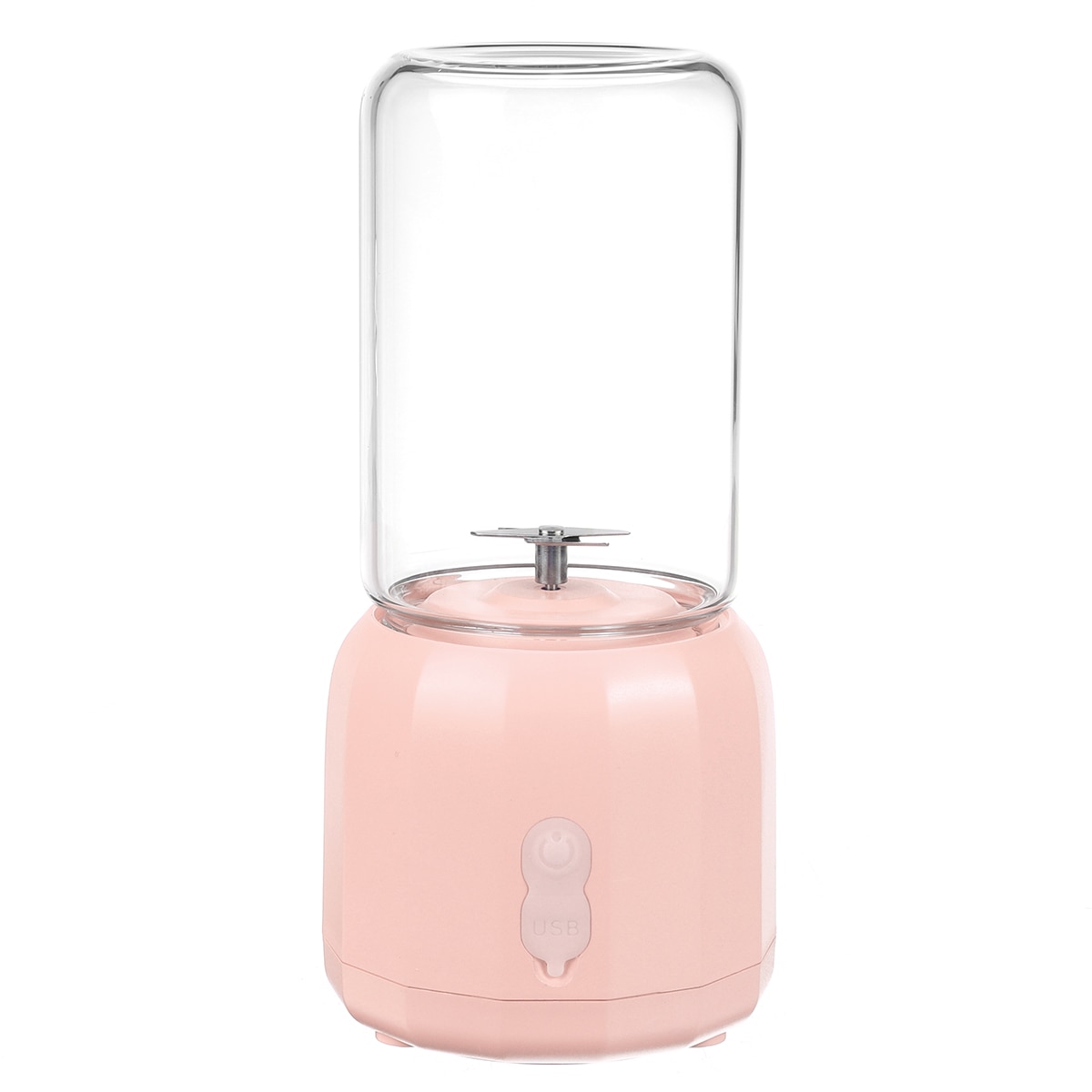300ml Portable Blender Cup USB Mixer Electric Juicer Machine Smoothie Blender Mini Food Processor Personal Fruit Squeezer Juicer: Pink / 6 Blade