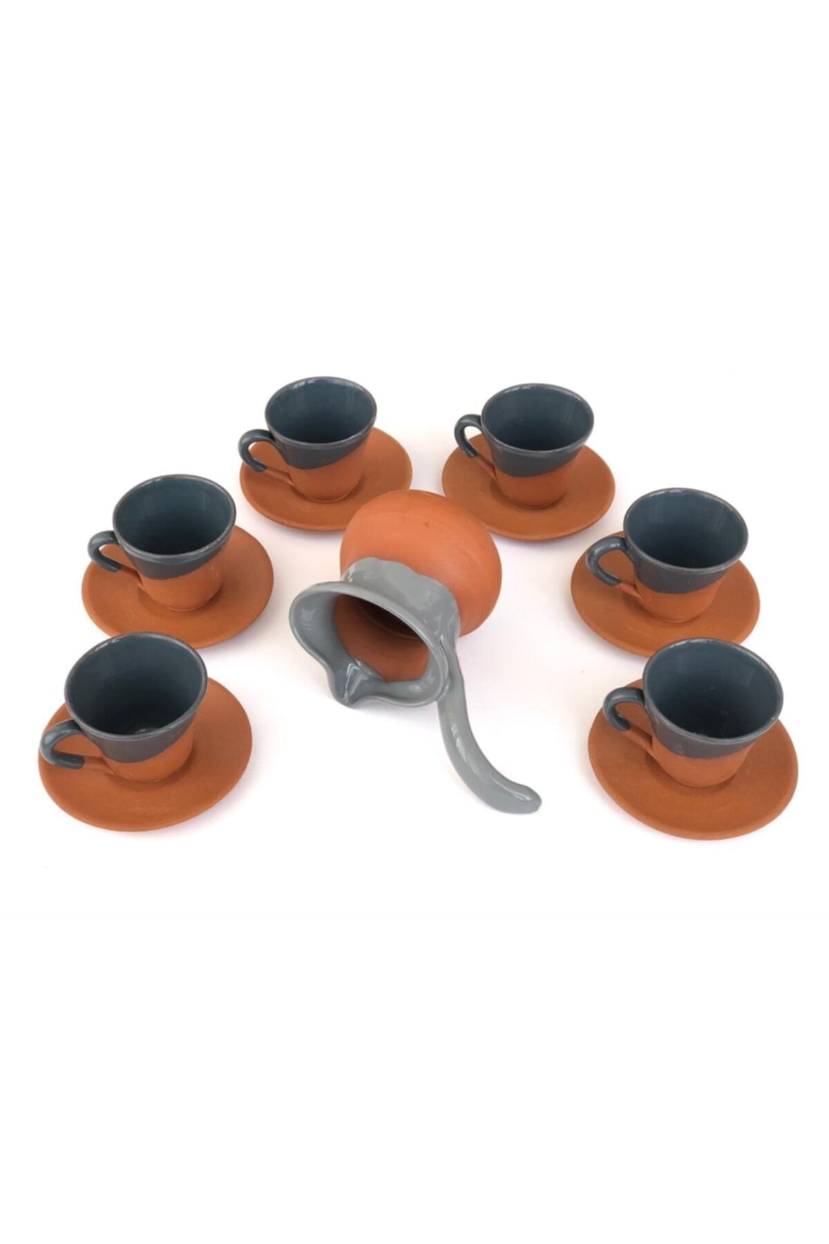Six-party Cup Set + Coffee Pot (Gray) Cappadocia Product