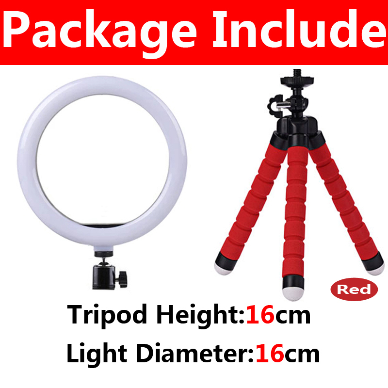 Led-ringlamp voor fotografie met 3 dimbare standen, inclusief statief en telefoonhouder voor tiktok-video's, live make-up en invullampen.: Grijs