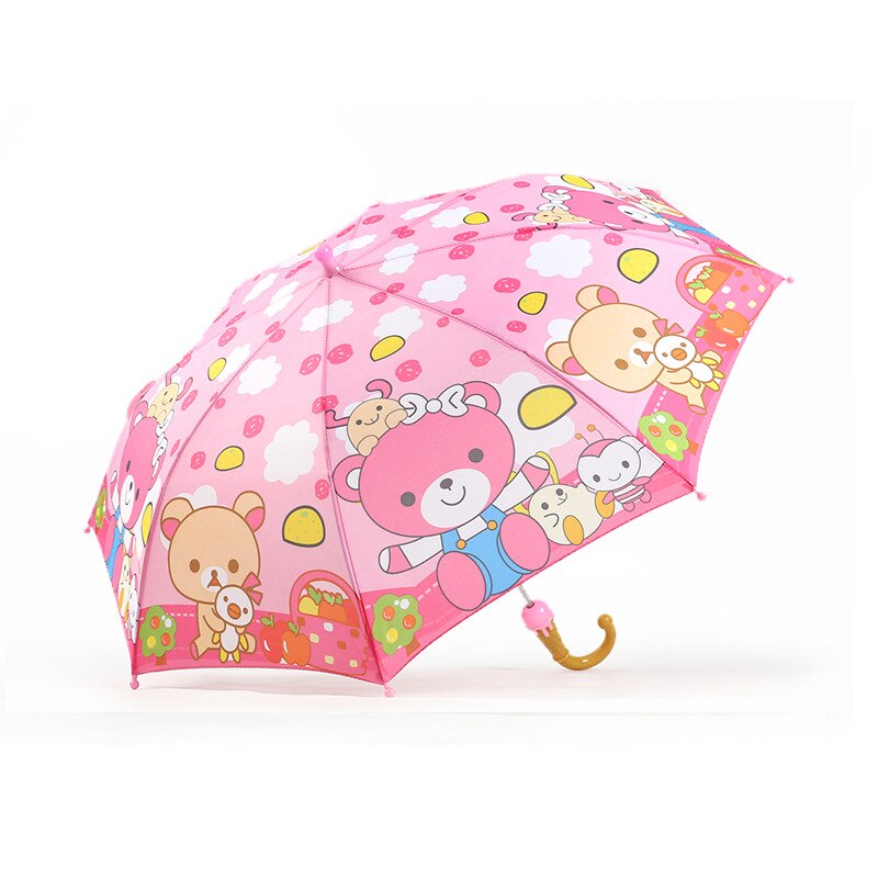 Søde hval tegneserier paraply tegneserie børn paraply vindtæt og regntæt baby paraply sikkerhed børnehave kid paraply: Lyserød bjørn
