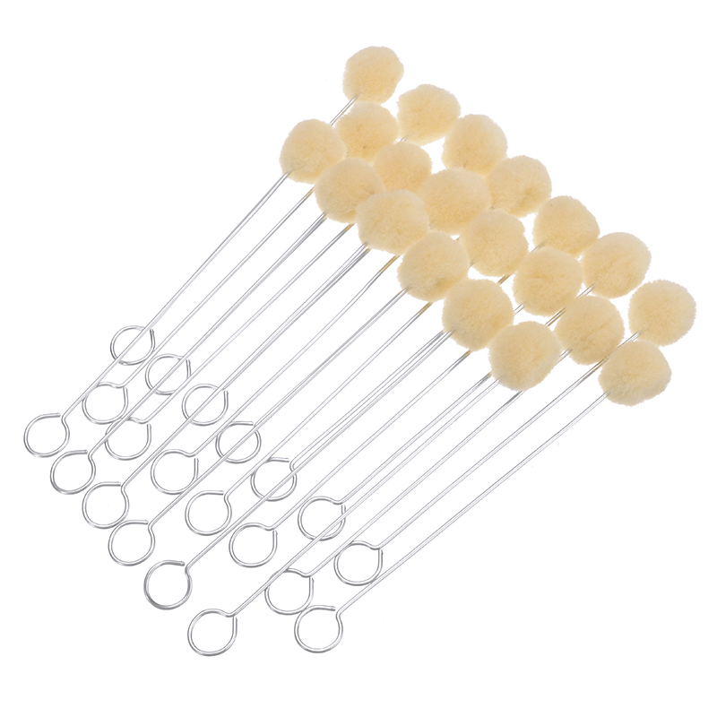 40pcs Round Wool Daubers With Metal Handle For Dye Dauber Applicator Assisted Dyeing Tools Leather Tool Accessories