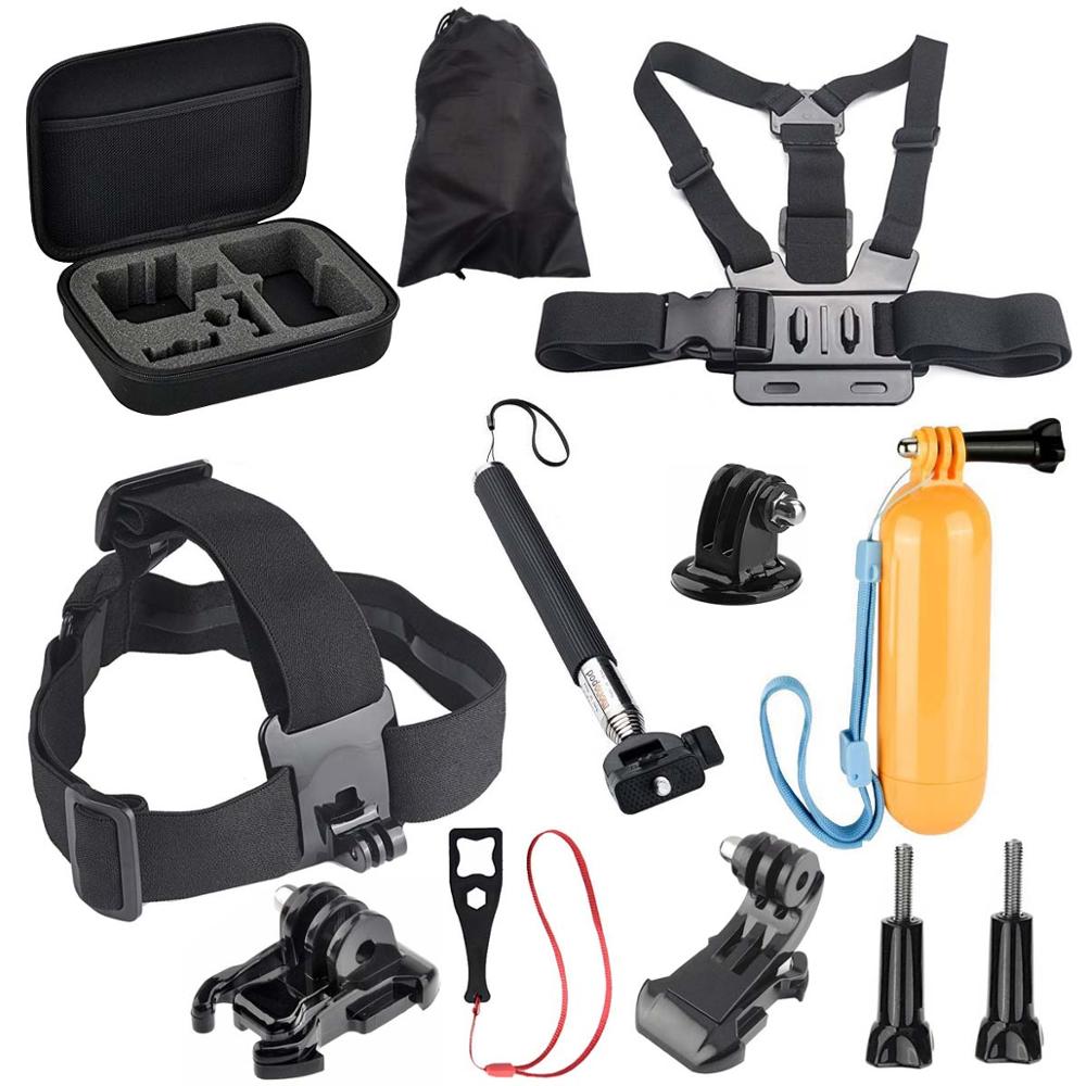 Juego de accesorios para Gopro hero 8, 7, 6, 5, 4, 3 vías, palo de selfie para Eken h8r, xiaomi, osmo action yi, funda EVA: Typy A