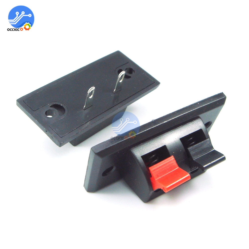 2Pcs Spring Clip Speaker Terminal 2 Way Binding Post Connector Socket Jack Sound Audio Speaker Terminals