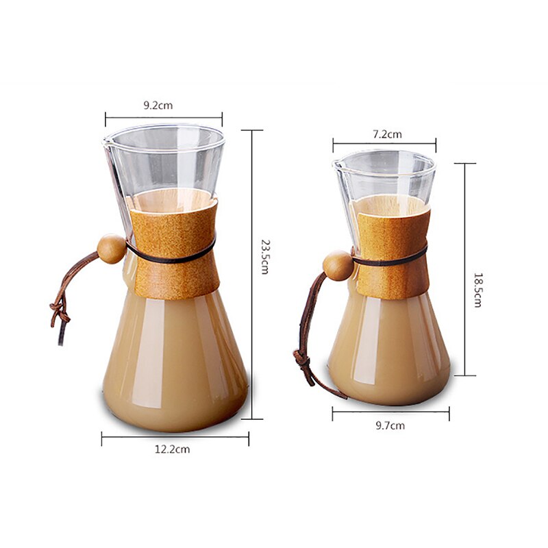 Classic Glass Coffee Pot Espresso Coffee Maker Simple Style Pour Over Coffeemaker Coffe Machine Filter 400ml