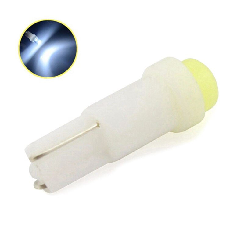 10 stk auto ledet pære  t5 1 smd bil kolbe instrument lys indikator pære auto bil tilbehør interiør lys hette lys plast lampe: Hvit