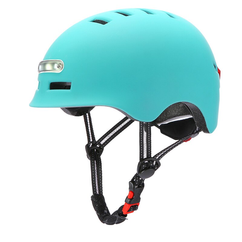 Udendørs sportsbelysning advarsel med lysintegreret hjelm ridning cykel balance bil elektrisk bil scooter ridehjelm: Blå / M