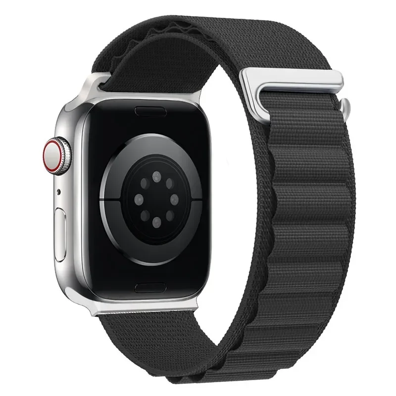 Alpine Loop Strap For Apple Watch Ultra 2 Band 9 8 7 49mm 45mm 41mm Nylon Sports Bracelet iWatch 10 6 5 4SE 44/40mm 46/42mm Belt: black / 12mm