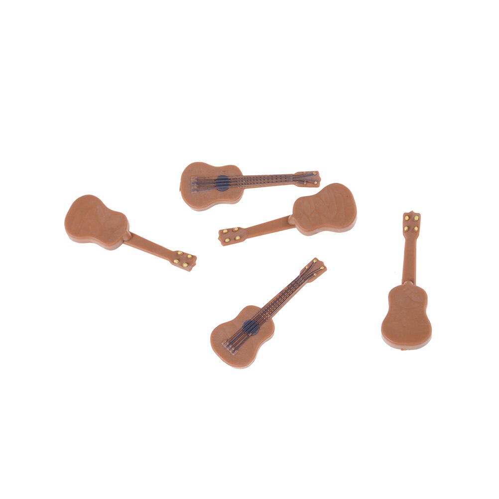 1/12 Cute Wood Craft Ornaments Scale Doll house Miniature Guitar Accessories Instrument DIY Part for Home Decor Kids