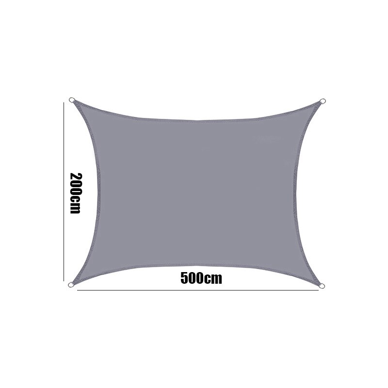 21 farger vanntett skygge seil polyester oxford stoff firkantede markiser solseil solseil for hage terrasse badegård seil: 200 x 500cm