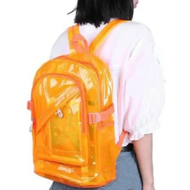 Zaino trasparente alla moda Borsa da scuola per taccuino per ragazze mini adolescenti quotidiana in plastica trasparente in PVC impermeabile