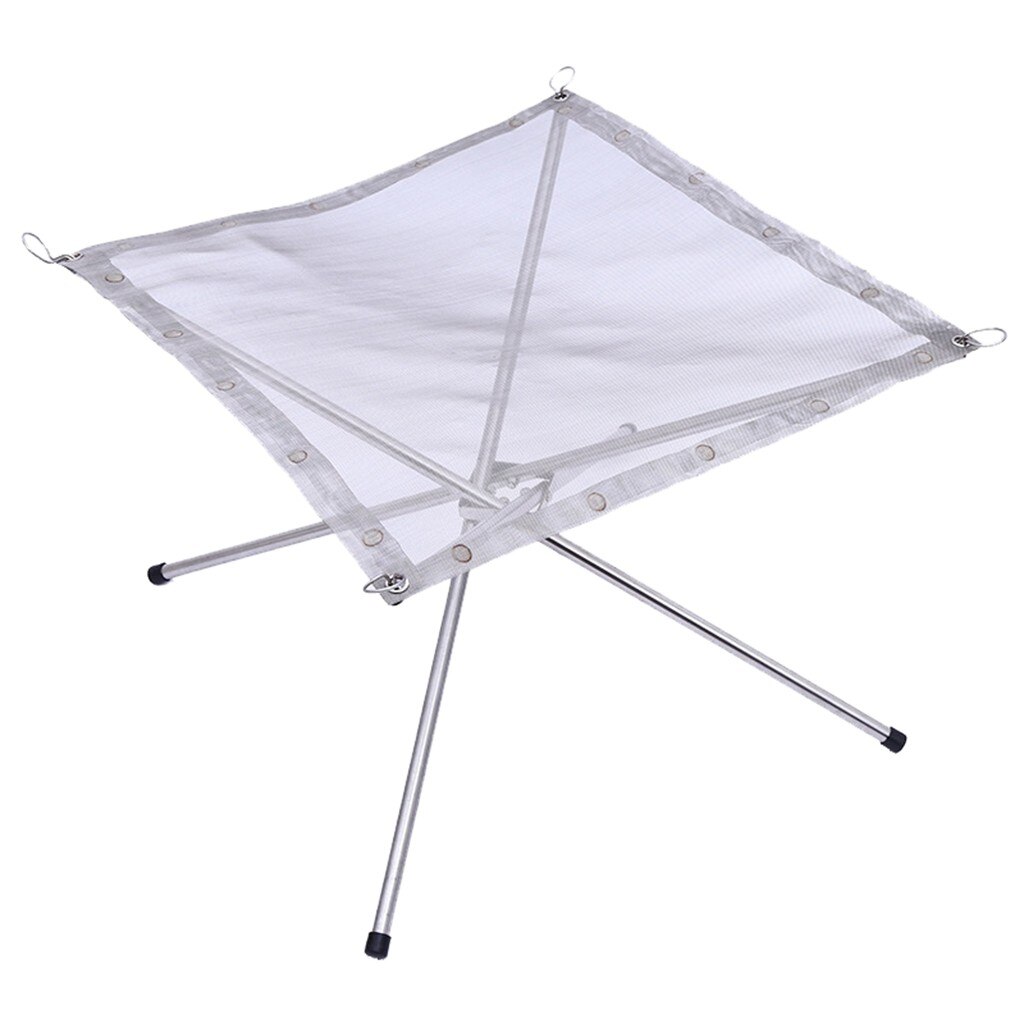 Soporte plegable para pitos de fuego para Camping al aire libre, rejilla de acero inoxidable, pitos de fuego, estante de almacenamiento, soporte portátil para chimenea, herramienta de jardín
