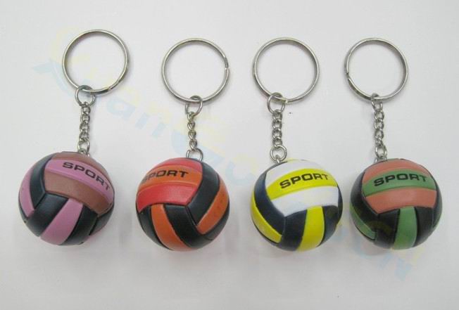 plastic basketball Bag Pendant Mini basketball Keychain men car key rings Sports Souvenir party favor School birthday: volleyball